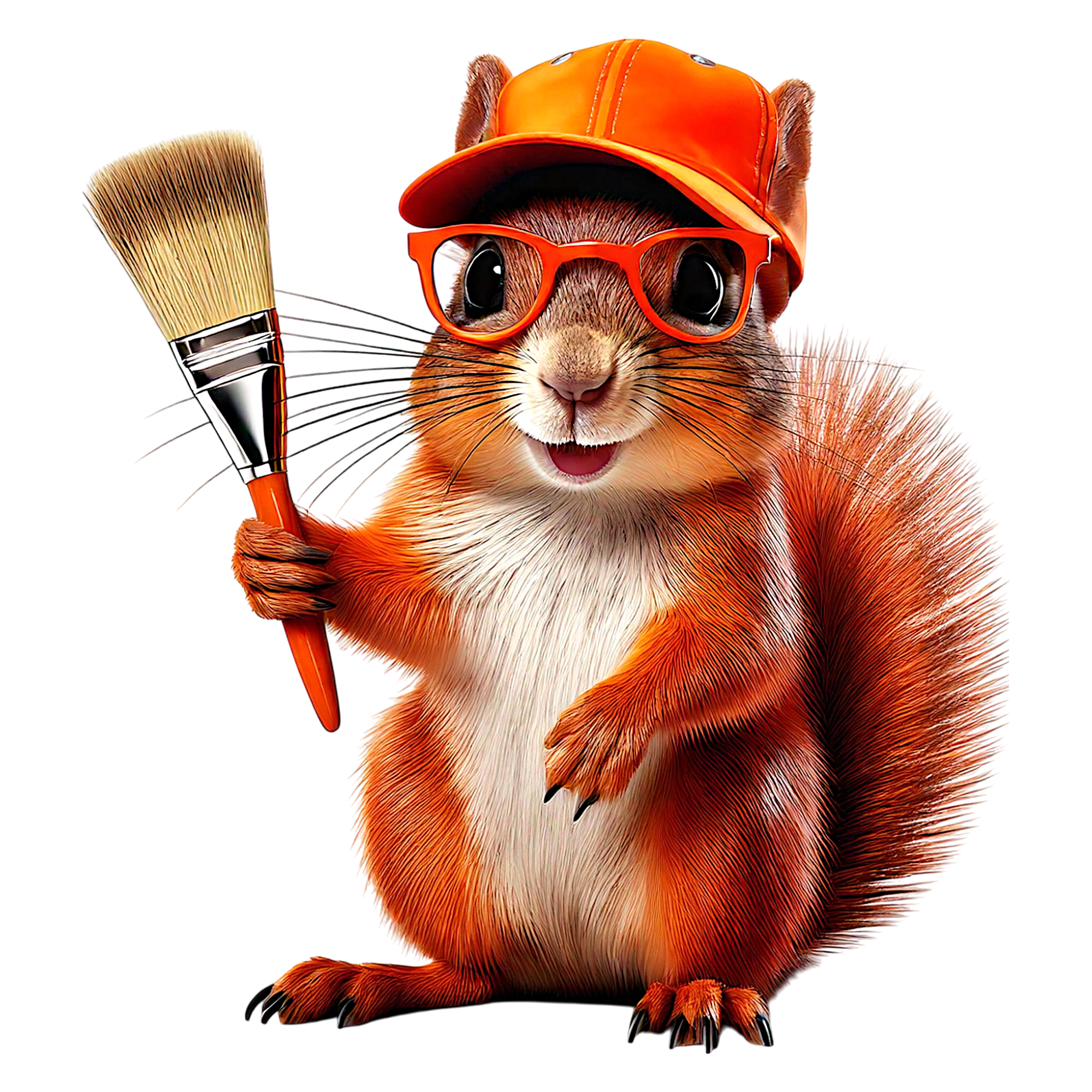 Squirrel with paint brush cutout